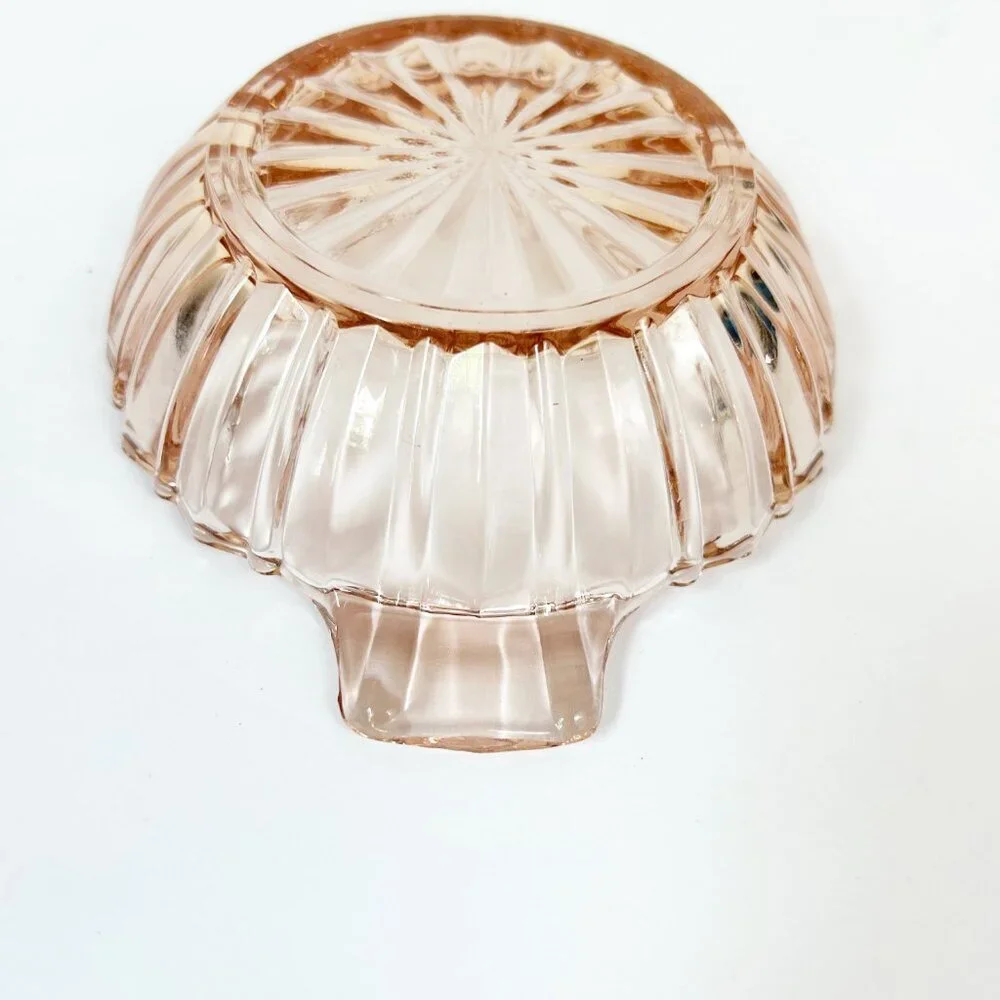 Fortune Pink Depression Glass Anchor Hocking Handled Nappy Bowl 4-7/8
